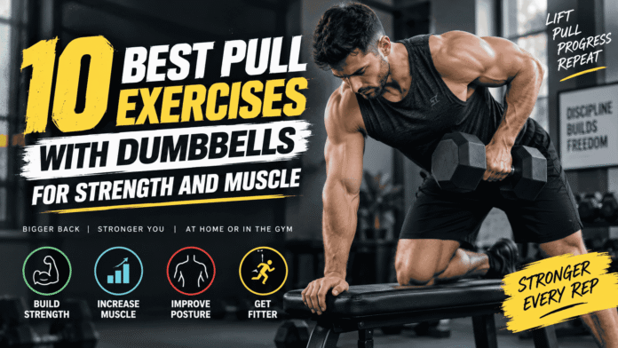 pull exercises with dumbbells